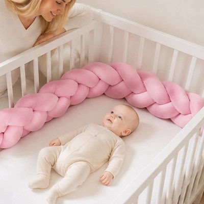 Tresse de lit-bébé-rose